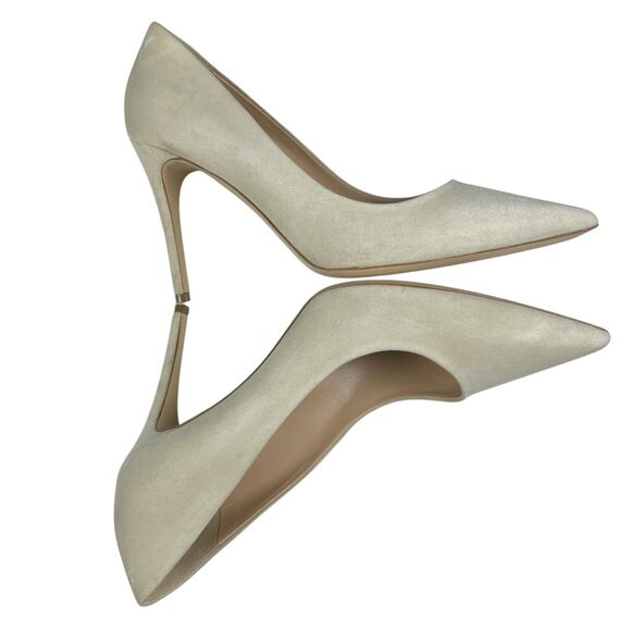 M.Gemi Women's Pumps US 9.5/EU 40.5 Taupe Suede Pointed Toe Stiletto Heels Italy - Picture 7 of 15